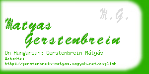 matyas gerstenbrein business card